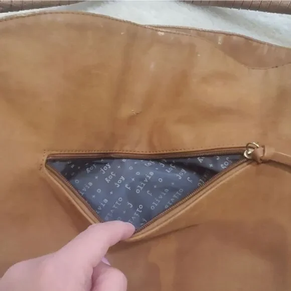 Olivia + Joy Slouchy Oversized Faux Leather Large Shoulder Bag with Tassels - Picture 10 of 13